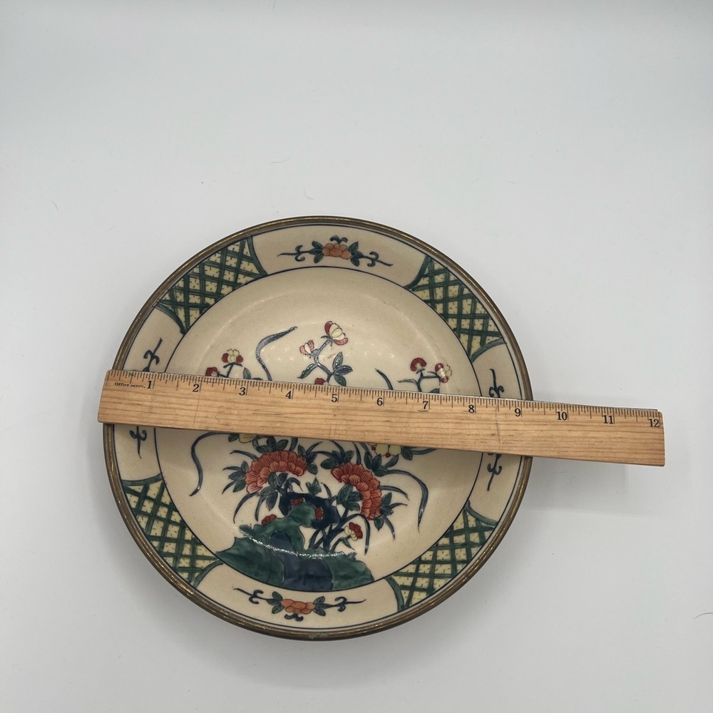 VTG 9" Japanese Porcelain Ware Bowl Floral Decorated In Hong Kong, A.C.F - Picture 10 of 12